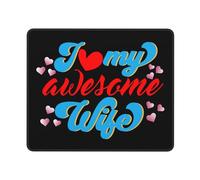 Tapis De Souris J'Aime Ma Femme Géniale Tapis De Souris Gaming Avec Bords Surpiqués Gamer Mouse Pad Étanche Accessoires De Jeu Mac Et Pc Pour Gaming Bureau Ordinateur 25X30Cm