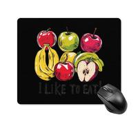 Tapis De Souris, J'aime Manger des Pommes Et des Bananes Base en Caoutchouc Mousepad Antidérapante Tapis De Souris De Jeu pour Pc Ordinateur Joueurs 25X30cm