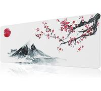 Tapis de Souris Japanese Cherry Blossom 800x300x3MM Tapis de Souris Large et étendu, Tapis de Souris à Bords Cousus,antidérapant