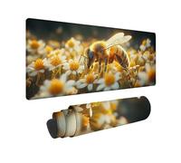 Tapis de Souris Jaune 600 x300 mm Tapis de Souris Gamer Abeille, Accessoire Bureau Travail Grand avec Base en Caoutchouc Antidérapant Surface, Gaming Accessoire Étanche pour Gamer, Portable -TL6200