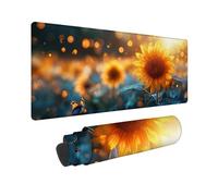 Tapis de Souris Jaune 800 x 400 x 3MM Tapis de Souris Gamer Tournesol, Accessoire Bureau Travail Grand avec Base en Caoutchouc Antidérapant Surface, Gaming Accessoire pour Gamer, Portable -TL43HP
