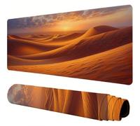 Tapis De Souris Jaune Mouse Pad XXL 1400x600x3mm, désert Tapis Souris Gamer, Caoutchouc Antidé Rapante Lavable Approprié, Bords Surpiquás Tapis de Bureau pour Maison/Bureau Decoration, Cadeau J1-761