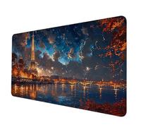 Tapis de Souris Jaune Tapis Souris XXL 1200 x 600 mm, Imperméable Mousepad Paris Motif Bords Cousus Conception Accessoire Bureau Base en Caoutchouc Antidérapant Surface pour Gamer, Bureau -hjw250621