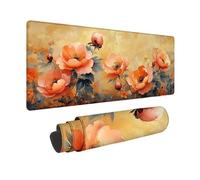 Tapis de Souris Jaune Tapis Souris XXL 600 x 300 mm, sous Main Bureau Fleur Mouse Pad avec Bords Cousus, Imperméable Base en Caoutchouc Antidérapant Surface pour Bureau, Études, Gaming -zjn2509A4DG