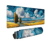 Tapis de Souris Jaune Tapis Souris XXL 60x30cm, sous Main Bureau Paysage Mouse Pad avec Bords Cousus, Imperméable Base en Caoutchouc Antidérapant Surface pour Bureau, Études, Gaming -zjn2509AMS3TZAJ