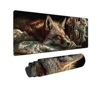 Tapis de Souris Jaune Tapis Souris XXL 60x30cm, sous Main Bureau Renard Mouse Pad avec Bords Cousus, Imperméable Base en Caoutchouc Antidérapant Surface pour Bureau, Études, Gaming -zjn250948D92T01