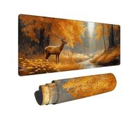 Tapis de Souris Jaune Tapis Souris XXL 80 x 40 cm, sous Main Bureau Automne Mouse Pad avec Bords Cousus, Imperméable Base en Caoutchouc Antidérapant Surface pour Bureau, Études, Gaming -zjn2509PV