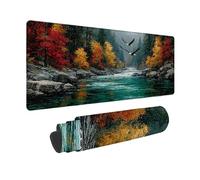 Tapis de Souris Jaune Tapis Souris XXL 80x30cm, sous Main Bureau ForêT Mouse Pad avec Bords Cousus, Imperméable Base en Caoutchouc Antidérapant Surface pour Bureau, Études, Gaming -zjn2509DG0UVM5A