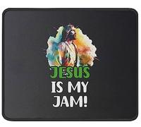 Tapis De Souris Jesus is My Jam Christianty Verses Scripture Quotes God Mousepad Parfait Mouse Pad Comfortable sous-Main pour Table Voyage Claviers 25X30CM