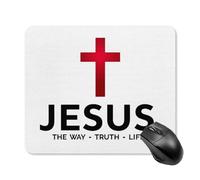 Tapis De Souris Jésus Le Chemin Vérité Vie Croix-Rouge Portable Tapis De Souris Gaming Lavable Gamer Mouse Pad pour Gaming Bureau Travail 25X30Cm