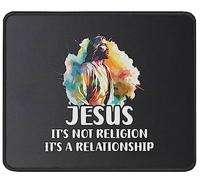 Tapis De Souris Jesus Religion It's A Relationship Religious Inspirational Verse Christianty Mouse Pad Parfait Mousepad Anti-Dérapant sous-Main pour Travail Claviers Voyage 25X30CM