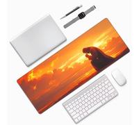Tapis de Souris Jésus Tapis de Souris XXL 900x500x3mm Rêve Mousepad, Mouse Pad avec Bords Surpiqués Base et Caoutchouc Antidérapante pour Bureau/Maison Decoration Bureau Desk, Cadeau Femme 0E-889