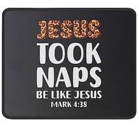Tapis De Souris Jesus Took Naps Mark 4:38 Christianty Funny Faith Verse Encouraging Mousepad Anti-Dérapant Tapis De Bureau Comfortable sous-Main pour Table Voyage Travail 25X30CM