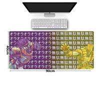 Tapis de Souris JoJo's Bizarre Adventure 900x400mm Tapis de Souris XXL Multifonction Gaming Mousepad XXL Grand sous Main, Anime Souris 3mm Bureau Anti-Glissant Surface Texturée pour Ordinateur, C