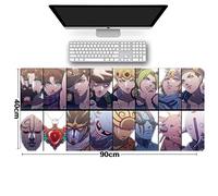 Tapis de Souris JoJo's Bizarre Adventure 900x400mm Tapis de Souris XXL Multifonction Gaming Mousepad XXL Grand sous Main, Anime Souris 3mm Bureau Anti-Glissant Surface Texturée pour Ordinateur, K
