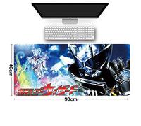 Tapis de Souris Kamen Rider Masked 900x400mm Tapis de Souris XXL Multifonction Gaming Mousepad XXL Grand sous Main, Anime Souris 3mm Bureau Anti-Glissant Surface Texturée pour Ordinateur, I