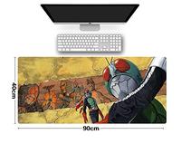 Tapis de Souris Kamen Rider Masked 900x400mm Tapis de Souris XXL Multifonction Gaming Mousepad XXL Grand sous Main, Anime Souris 3mm Bureau Anti-Glissant Surface Texturée pour Ordinateur, E