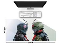 Tapis de Souris Kamen Rider Masked 900x400mm Tapis de Souris XXL Multifonction Gaming Mousepad XXL Grand sous Main, Anime Souris 3mm Bureau Anti-Glissant Surface Texturée pour Ordinateur, L