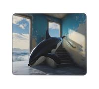 Tapis de souris Killer Whale - Base en caoutchouc antidérapant - Tapis de bureau de jeu étendu - Tapis de clavier personnalisé pour PC, ordinateur portable, bureau, maison