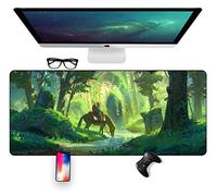 Tapis de souris, la légende de Zelda Wilderness Speed Tapis de souris de jeu, 800 x 400 mm, grand tapis de souris étendu XXL avec base de 3 mm d'épaisseur, pour ordinateurs portables, PC, I