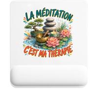 Tapis de Souris La méditation C'est ma thérapie | Tapis Ergonomique 22 × 18 cm Repose-Poignet en Mousse | Bureau Télétravail Études | Cadeau Homme Femme Anniversaire Noël