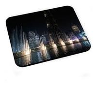 Tapis de souris La nuit fontaine devant la tour de dubaï paysage urbain G
