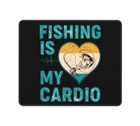 Tapis De Souris La Pêche Est Mon Cardio sous-Main pour Clavier Et Souris Lavable Accessoires De Jeu Mac Et Pc Durable Souris Tapis pour Travail Ordinateur Gaming 25X30Cm