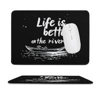 Tapis De Souris La Vie Est Plus Belle Au Bord De La Rivière Étanche Tapis De Bureau Lavable Mousepad pour Pc Maison Gamer 10X12In