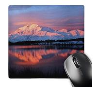 Tapis De Souris Lac, Mont Mckinley, Parc National De Denali Lavable Tapis De Souris Gaming Durable Gamer Mouse Pad pour Pc Gamer Clavier 25X30Cm