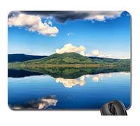 Tapis De Souris, Lac Montagne Miroir Italie Lago De Vico Bleu Tapis De Souris De Jeu Antidérapante Tapis De Souris Gamer Stable Sous Main Bureau Pour Jeux Ordinateur Professionnels 25X30Cm