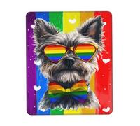 Tapis De Souris, l'amour Est l'amour Terrier Dog Rainbow LGBTQ Pride Tapis Souris Portable Gaming Mousepad Durable Tapis De Gaming pour Pc Souris 25X30Cm