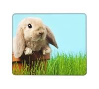 Tapis de souris lapin sur herbe verte, tapis de bureau pour ordinateur portable, base antidérapante, tapis de clavier résistant à l'eau, tapis de bureau pour joueur, bureau et maison