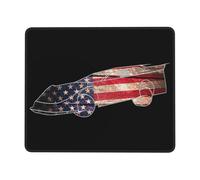 Tapis De Souris Late Model Dirt Track Racing American Flag Tapis De Bureau Anti-Dérapant sous-Main Parfait Mouse Pad pour Table Voyage Travail 25X30CM