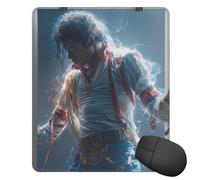 Tapis de souris lavable avec base en caoutchouc antidérapant Michael Jackson pour ordinateur portable, bureau, maison, 25 x 30 cm