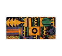 Tapis de souris lavable avec base en caoutchouc antidérapant, motif ethnique africain, pour ordinateur portable, bureau, table d'ordinateur, maison, 40 x 90 cm