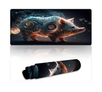 Tapis de Souris Lavable Motif Cochon 40 x 90 cm avec Bords Cousus et Base en Caoutchouc Naturel antidérapant et Durable