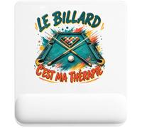 Tapis de Souris Le Billard C'est ma thérapie | Tapis Ergonomique 22 × 18 cm Repose-Poignet en Mousse | Bureau Télétravail Études | Cadeau Homme Femme Anniversaire Noël