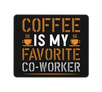 Tapis De Souris Le Café Est Mon Collègue Préféré Tapis De Souris De Jeu avec Bords Surpiqués Mouse Pad Durable Accessoires De Jeu Mac Et Pc pour Pc Bureau Ordinateur 25X30Cm