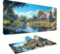 Tapis de Souris Le Chalet du Lac XXL 600x300x3 mm Grand Tapis Souris Bords Cousus Imperméable Antidérapant Grand Accessoire Bureau étendu pour PC, Ordinateur Améliore Précision et Vitesse j0xk-769