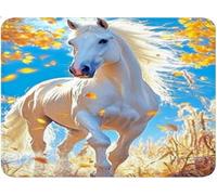 Tapis de Souris Le cheval, Sous Main Bureau Gaming Merchandise Tapis Souris, Mouse Pad Texturé en Caoutchouc Anti-Dérapant, Portable, Accessoire Bureau pour Jeux Travail Voyage 20x30 cm automne qw-268