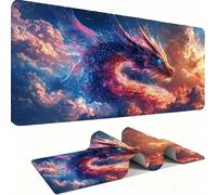 Tapis de Souris Le Dragon Coloré XXL 1000x500x3 mm Grand Tapis Souris Bords Cousus Imperméable Antidérapant Grand Accessoire Bureau étendu pour PC, Ordinateur Améliore Précision et Vitesse j0xk-993