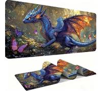 Tapis de Souris Le Dragon Papillon XXL 1000x500x3 mm Grand Tapis Souris Bords Cousus Imperméable Antidérapant Grand Accessoire Bureau étendu pour PC, Ordinateur Améliore Précision et Vitesse j0xk-745