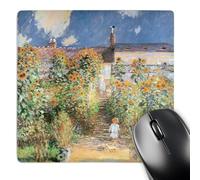 Tapis De Souris Le Jardin des Artistes À Vétheuil par Claude Monet880 Base en Caoutchouc Anti-Dérapant Gamer Mouse Pad Moderne Mouse Pad pour Ordinateur Maison Pc 25X30Cm
