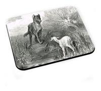 Tapis de souris Le loup et l'agneau fable lafontaine gustave dore gravure G