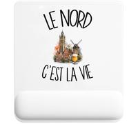 Tapis de Souris Le Nord C'est La Vie | Tapis Ergonomique avec Repose-Poignet Intégré | Idée Cadeau Homme Femme Bureau Anniversaire Noël | Imprimé en Bretagne