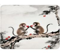 Tapis de Souris Le singe, Sous Main Bureau Gaming Merchandise Tapis Souris, Mouse Pad Texturé en Caoutchouc Anti-Dérapant, Portable, Accessoire Bureau pour Jeux, Travail Voyage 23 x 20 cm fruit qw-109