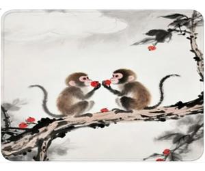 Tapis de Souris Le singe, Sous Main Bureau Gaming Merchandise Tapis Souris, Mouse Pad Texturé en Caoutchouc Anti-Dérapant, Portable, Accessoire Bureau pour Jeux, Travail Voyage 23 x 20 cm fruit qw-109