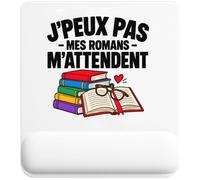 Tapis de Souris Lecture J'peux Pas | Tapis Ergonomique 22 × 18 cm Repose-Poignet Mousse | Bureau Télétravail Études | Idée Cadeau Lecteur Lectrice Collègue Noël