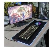 Tapis de Souris LED pour PC ASUS Chromebook Clavier Bureau 7 couleurs Deperlant 30x78cm (NOIR) Noir G