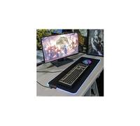 Tapis de Souris LED pour PC MSI Clavier Bureau 7 couleurs Deperlant 30x78cm (NOIR)